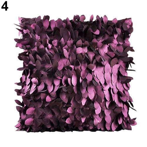 KQ_ Luxury 3D Fallen Leaves Square Couch Cushion Cover Pillow Case Home Decor My